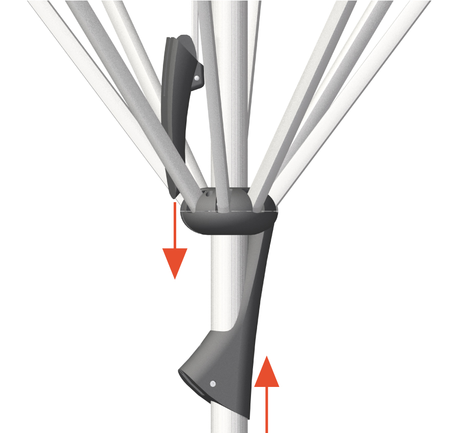 Detail Schieber/Spannhebel-Mechanismus FORTERO