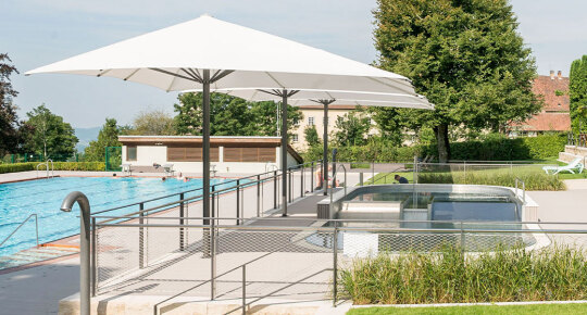 exzentrische Sonnenschirme