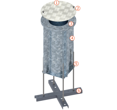 Quante-Design Bodenhülsen P240 Standard-Komfort