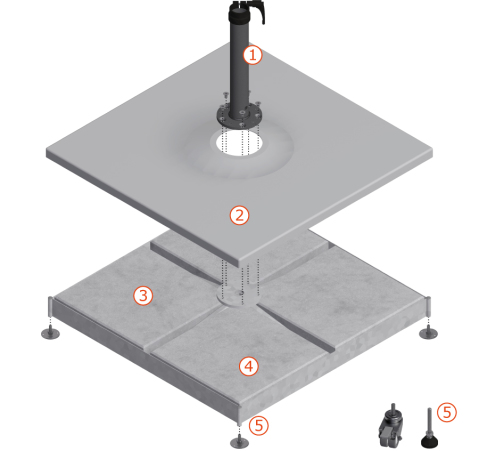 GLATZ Sockelständer M4 für Gartenplatten